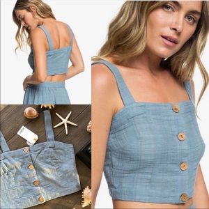 Navy blue Roxy crop top/tank